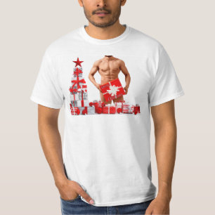 Merry Christmas SlipperyJoe red white silver gift T-Shirt