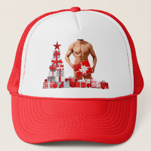 Merry Christmas SlipperyJoe red white silver gift Trucker Hat