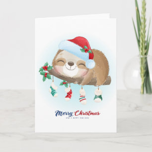 Merry Christmas Sloth Card