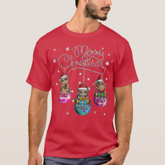 Merry Christmas Sloth Christmas Ball Motif Christm T-Shirt