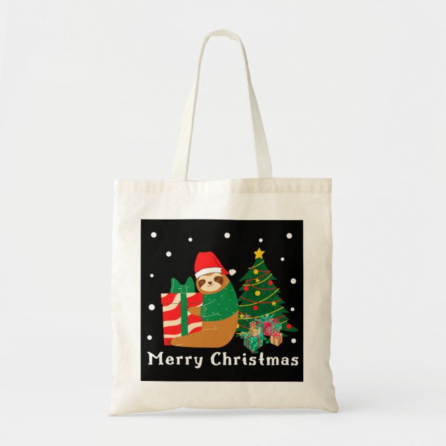 Merry Christmas Sloth Christmas  Tote Bag (Front)
