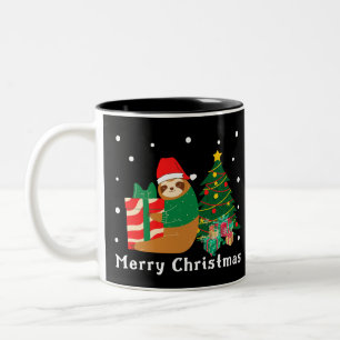 Merry Christmas Sloth Christmas  Two-Tone Coffee Mug