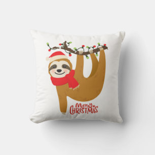 Merry Christmas Sloth Cushion