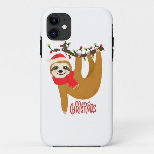 Merry Christmas Sloth   Holidays iPhone 11 Case