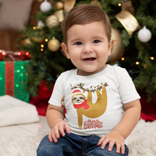 Merry Christmas Sloth Holidays Toddler T-Shirt