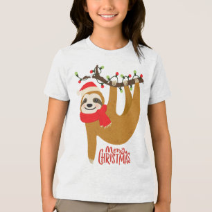 Merry Christmas Sloth   Holidays Tri-Blend Shirt