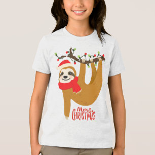 Merry Christmas Sloth   Holidays Tri-Blend Shirt