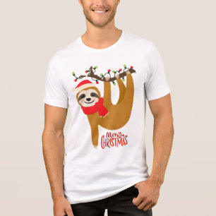 Merry Christmas Sloth   Holidays Tri-Blend Shirt