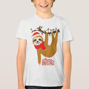 Merry Christmas Sloth   Holidays Tri-Blend Shirt