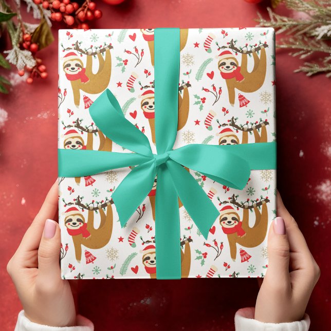 Merry Christmas Sloth | Holidays Wrapping Paper (Creator Uploaded)