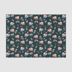 Merry Christmas Sloth Ornament Pattern Tissue Paper