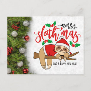 Merry Christmas Sloth Postcard