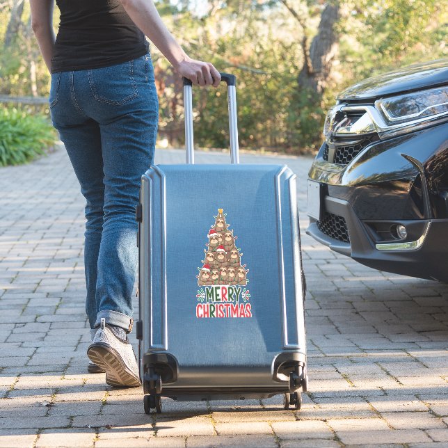 Merry Christmas Sloth Tree (Suitcase Insitu)