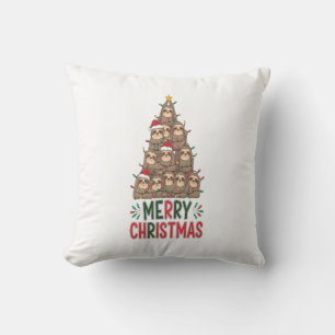 Merry Christmas Sloth Tree Cushion