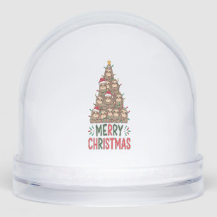 Merry Christmas Sloth Tree Snowglobe