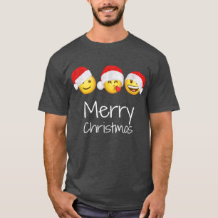 Merry Christmas Smiling Happy Blowing Kiss Faces S T-Shirt