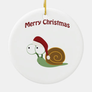 Merry Christmas! Snail Ceramic Tree Decoration