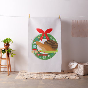 merry christmas snail fabric