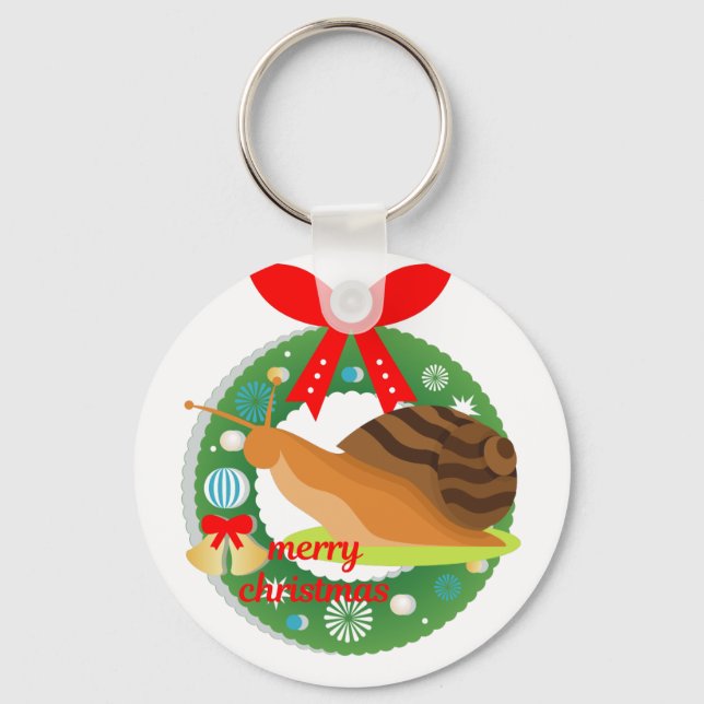 merry christmas snail key ring (Front)