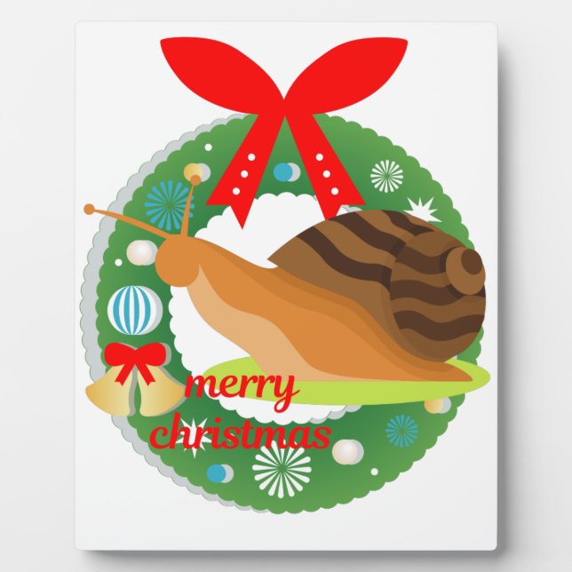 merry christmas snail plaque (Front)