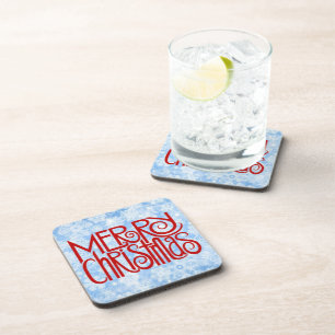 Merry Christmas Snow Coaster Set
