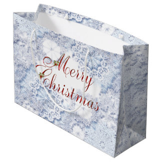 Merry Christmas Snow Gift Bag Large