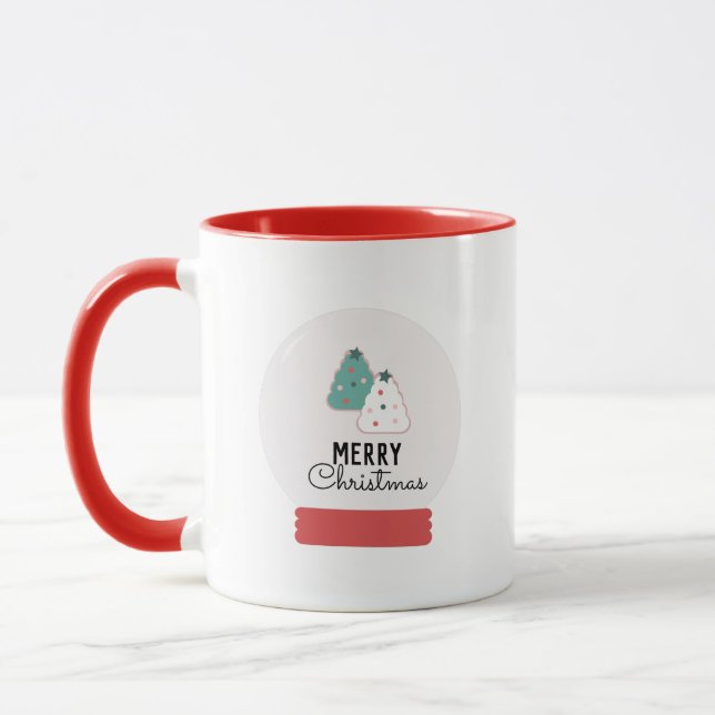 Merry Christmas Snow Globe Cookie     Mug (Left)