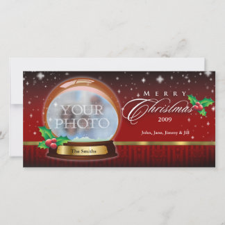 Merry Christmas Snow Globe Customisable 4 Holiday Card
