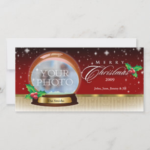 Merry Christmas Snow Globe Customisable 6 Holiday Card