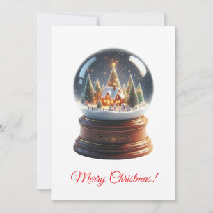 Merry Christmas Snow Globe Holiday Card