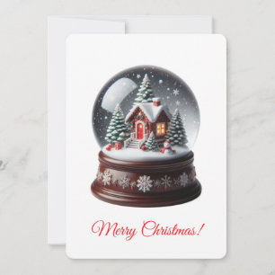 Merry Christmas Snow Globe Holiday Card
