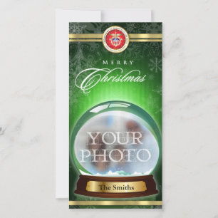 Merry Christmas Snow Globe Holiday Card