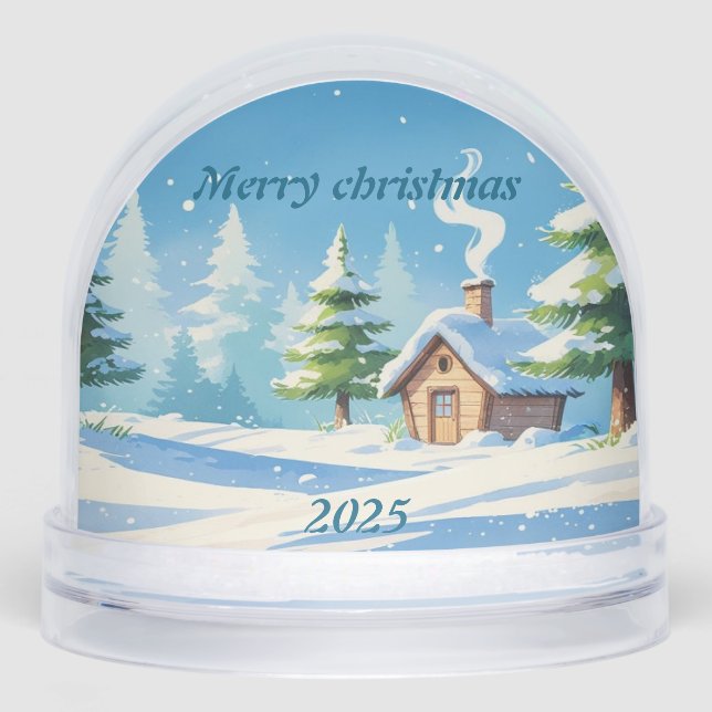 Merry christmas snow globe personalise family (Front)