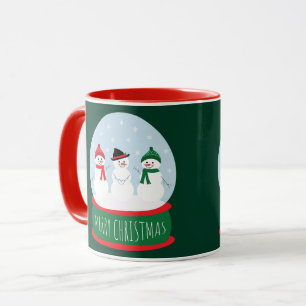 Merry Christmas Snow Globe Snowmen Mug