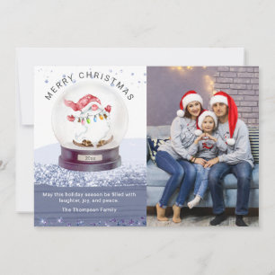 Merry Christmas Snow Globe Watercolor Gnome Photo