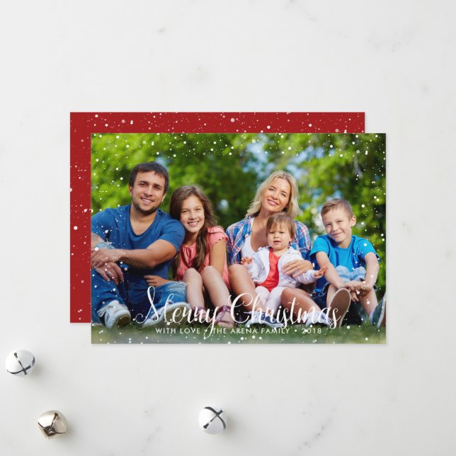Merry Christmas Snow Holiday Card (Front/Back In Situ)