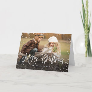 Merry Christmas Snow Holiday Card