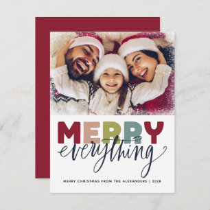 Merry Christmas Snow Holiday Card 