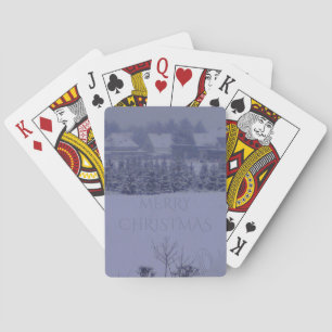 Merry Christmas Snow Landscape Winter Playing Cards