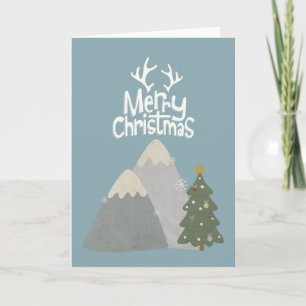 Merry Christmas Snow Mountain Card