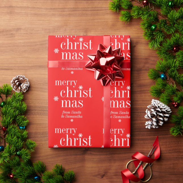 Merry Christmas Snow name pattern Wrapping Paper (Holiday Gift)
