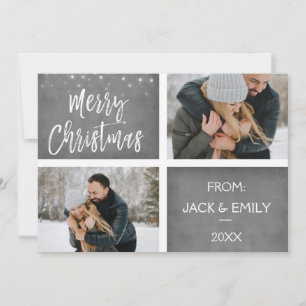 Merry Christmas Snow or Snowflake Photo Card