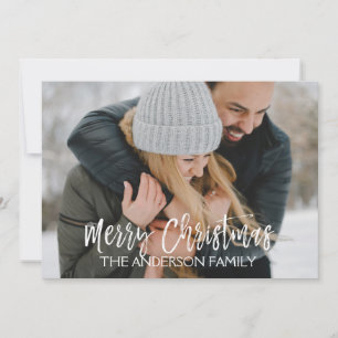 Merry Christmas Snow or Snowflake Photo Card