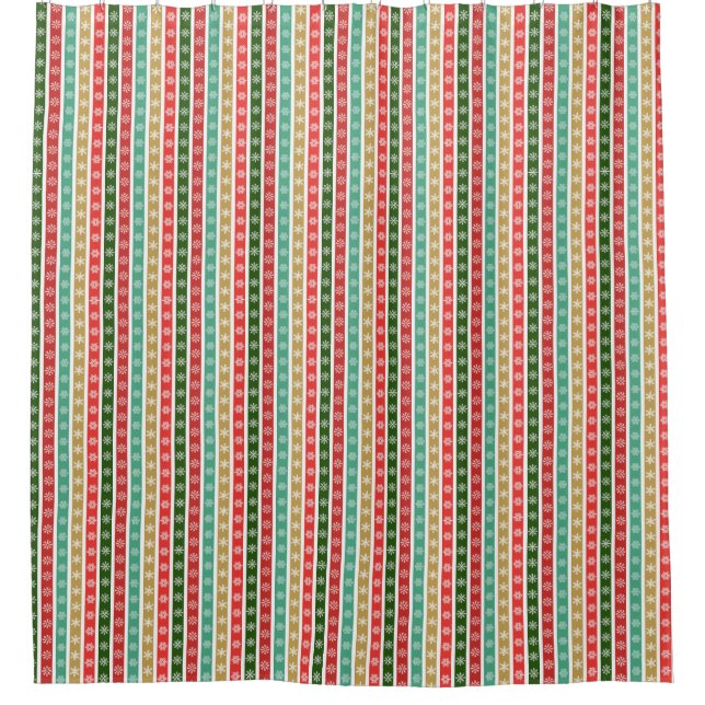Merry Christmas snow pattern Shower Curtain (Front)