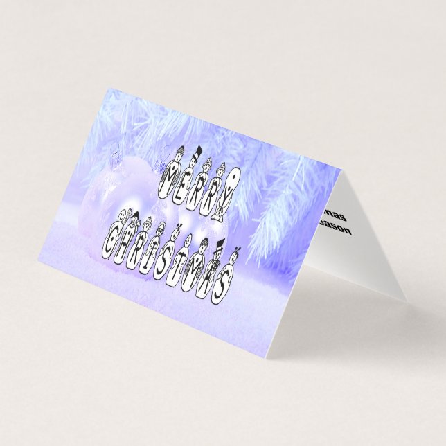 Merry Christmas Snow People Font, Blue Tint Snow (Front)