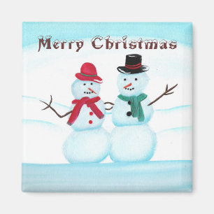 Merry Christmas, Snow People magnets