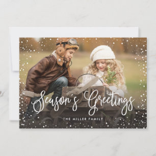 Merry Christmas Snow Photo Holiday Card