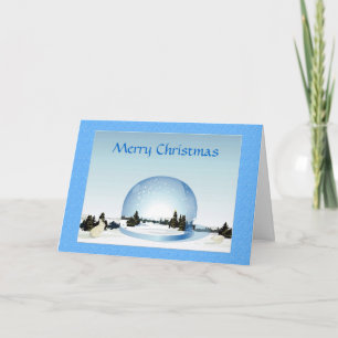 Merry Christmas Snow Scene Customisable Holiday Card