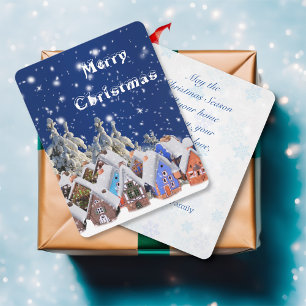 Merry Christmas Snow Village Personalised Greeting Holiday Card