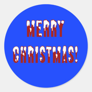Merry Christmas Snowcap Fonts Classic Round Sticker